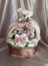 Floral Pink Bear Small Nappy Cake