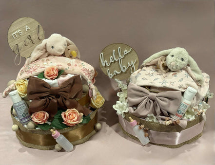 Pretty in Pink Large Nappy Cake