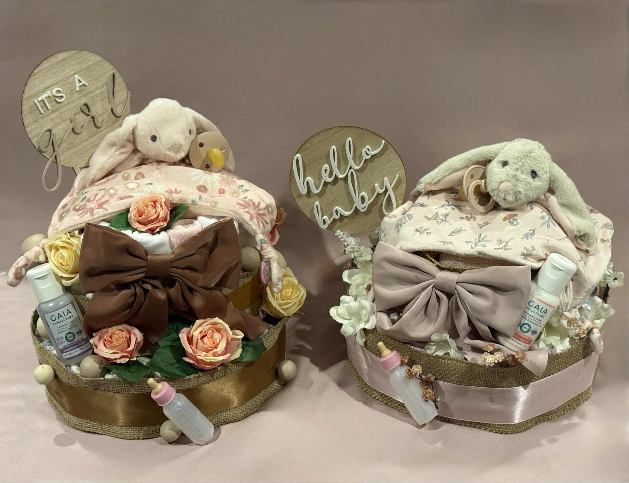 Pretty in Pink Large Nappy Cake