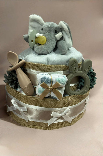 Little Blue Elephant Small Nappy Cake
