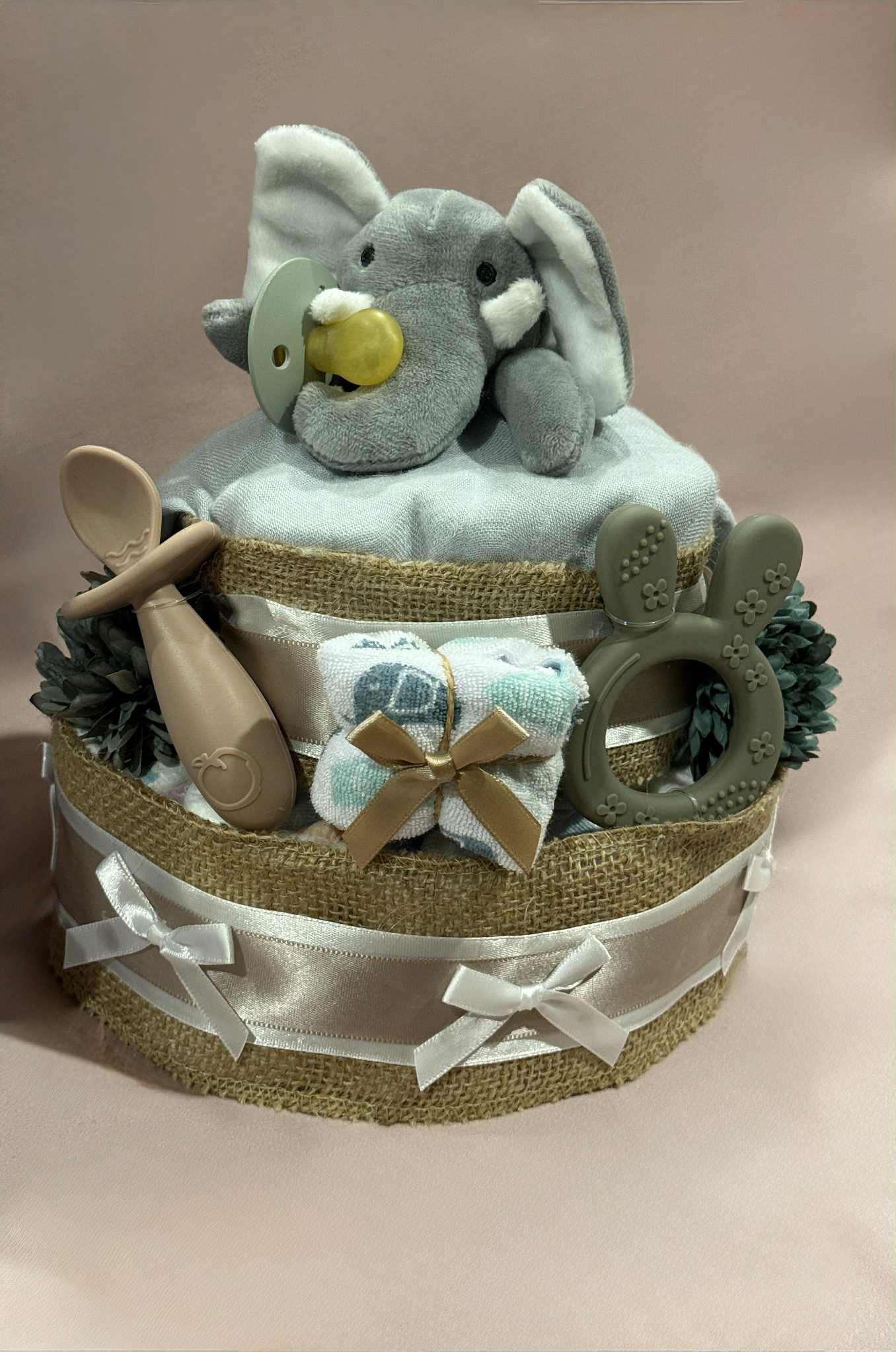 Little Blue Elephant Small Nappy Cake