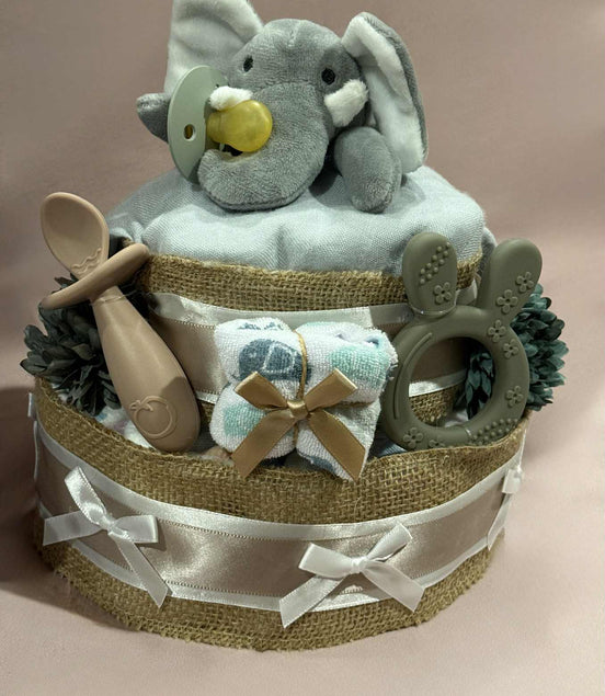 Little Blue Elephant Small Nappy Cake