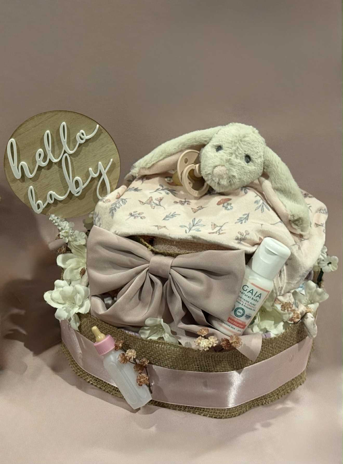 Pretty in Pink Large Nappy Cake