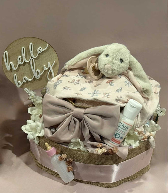 Pretty in Pink Large Nappy Cake