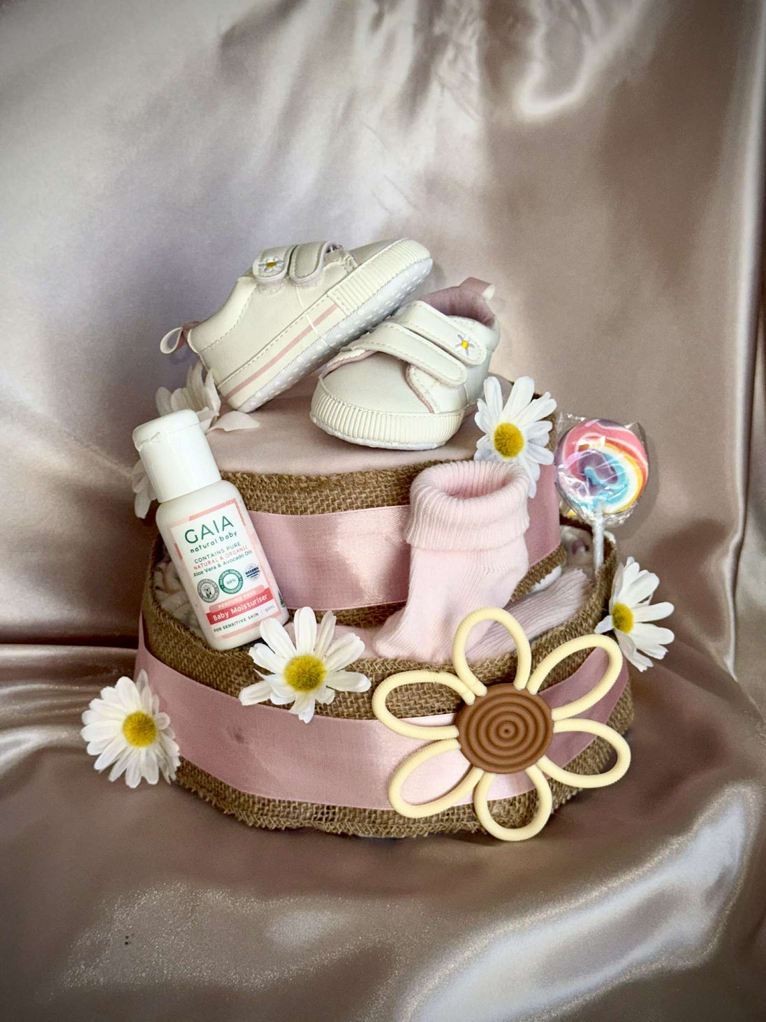 Daisy Shoes Medium Girls Nappy Cake