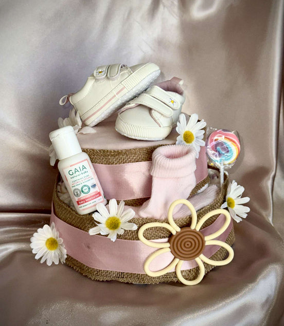 Daisy Shoes Medium Girls Nappy Cake