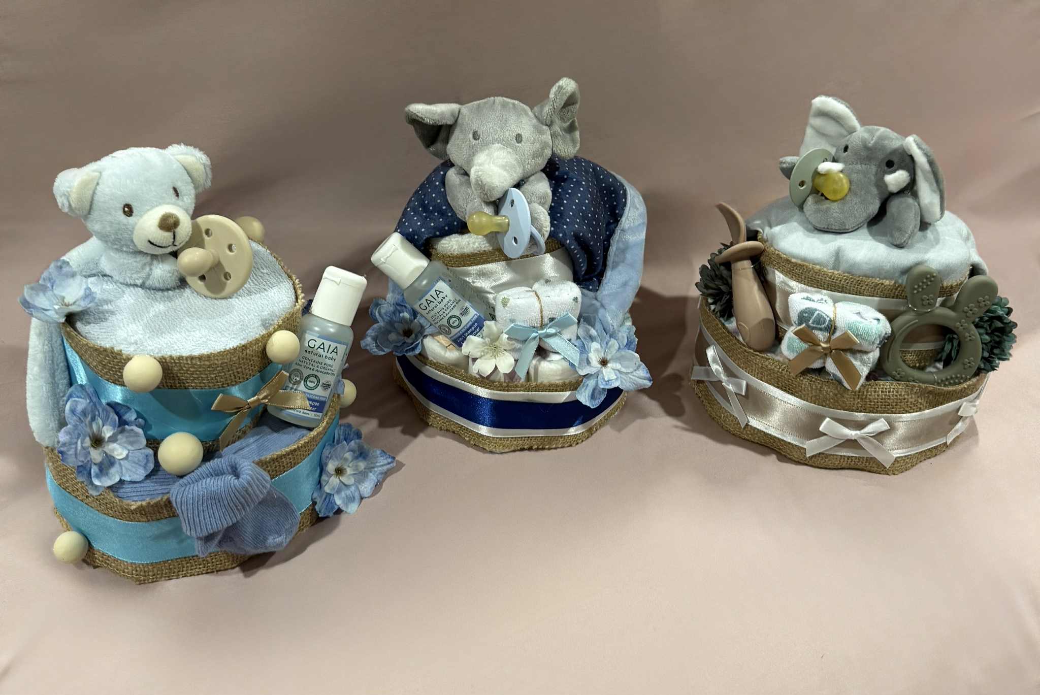 Little Blue Elephant Small Nappy Cake