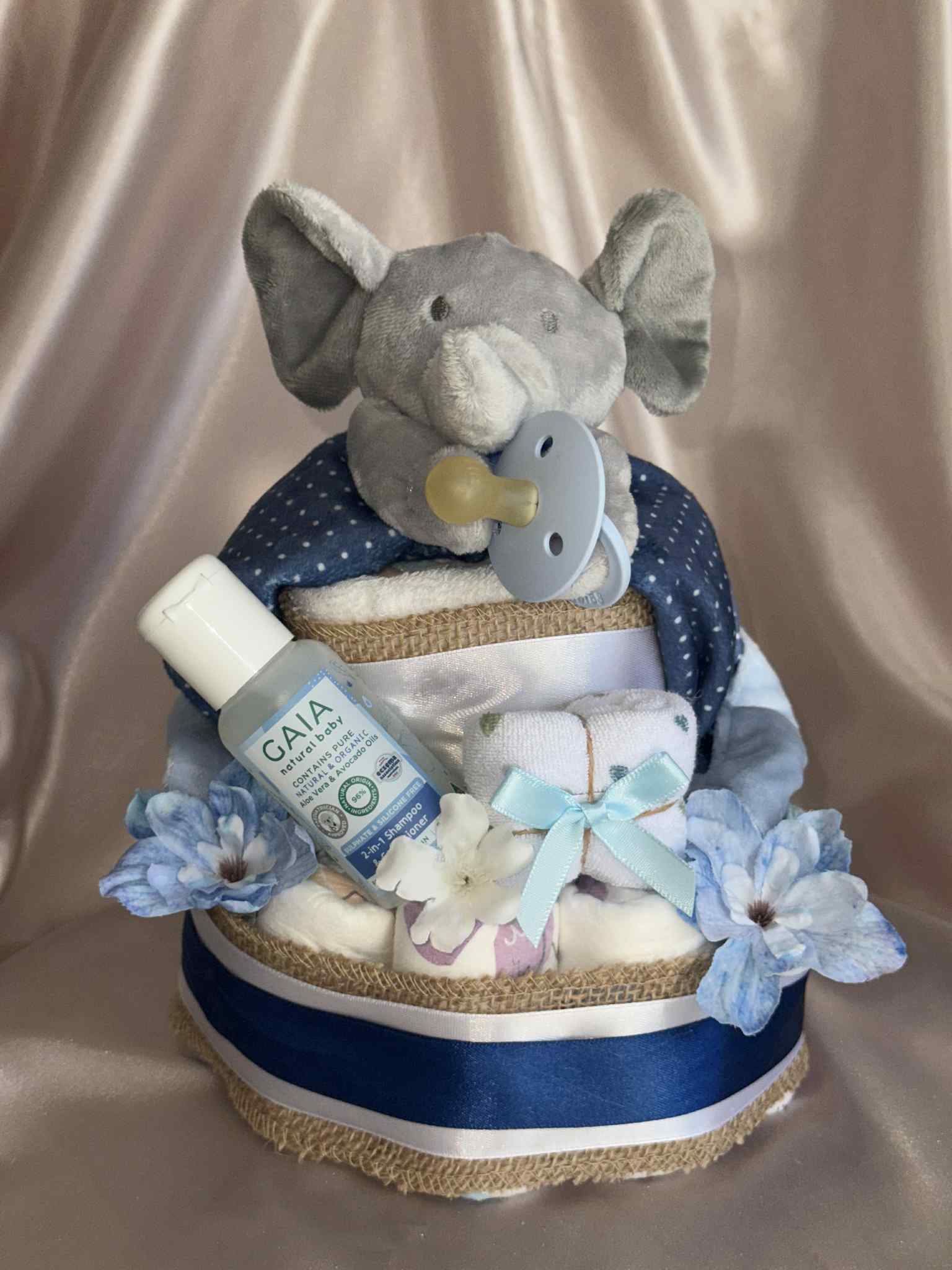 Blue Dotty Small Nappy Cakes