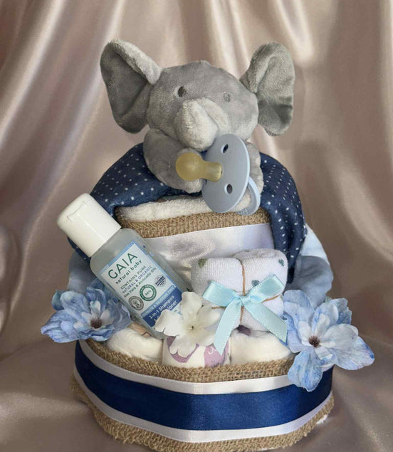Blue Dotty Small Nappy Cakes