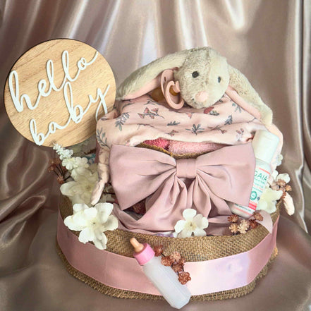 Pretty in Pink Large Nappy Cake