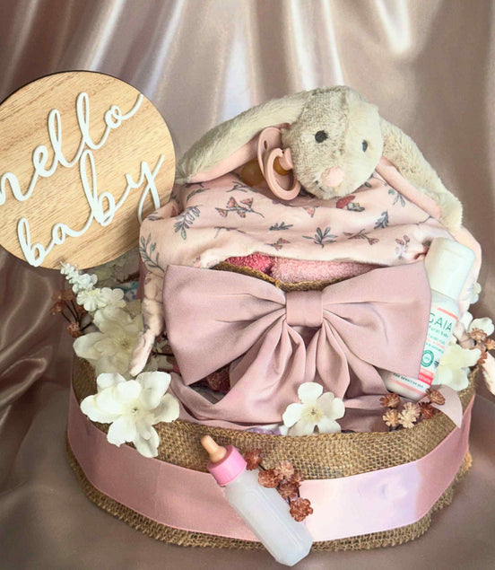 Pretty in Pink Large Nappy Cake