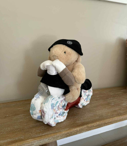 Biker Bunny Nappy Cake