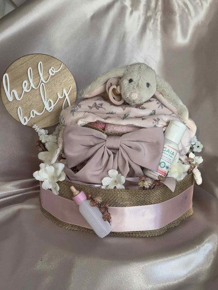 Pretty in Pink Large Nappy Cake