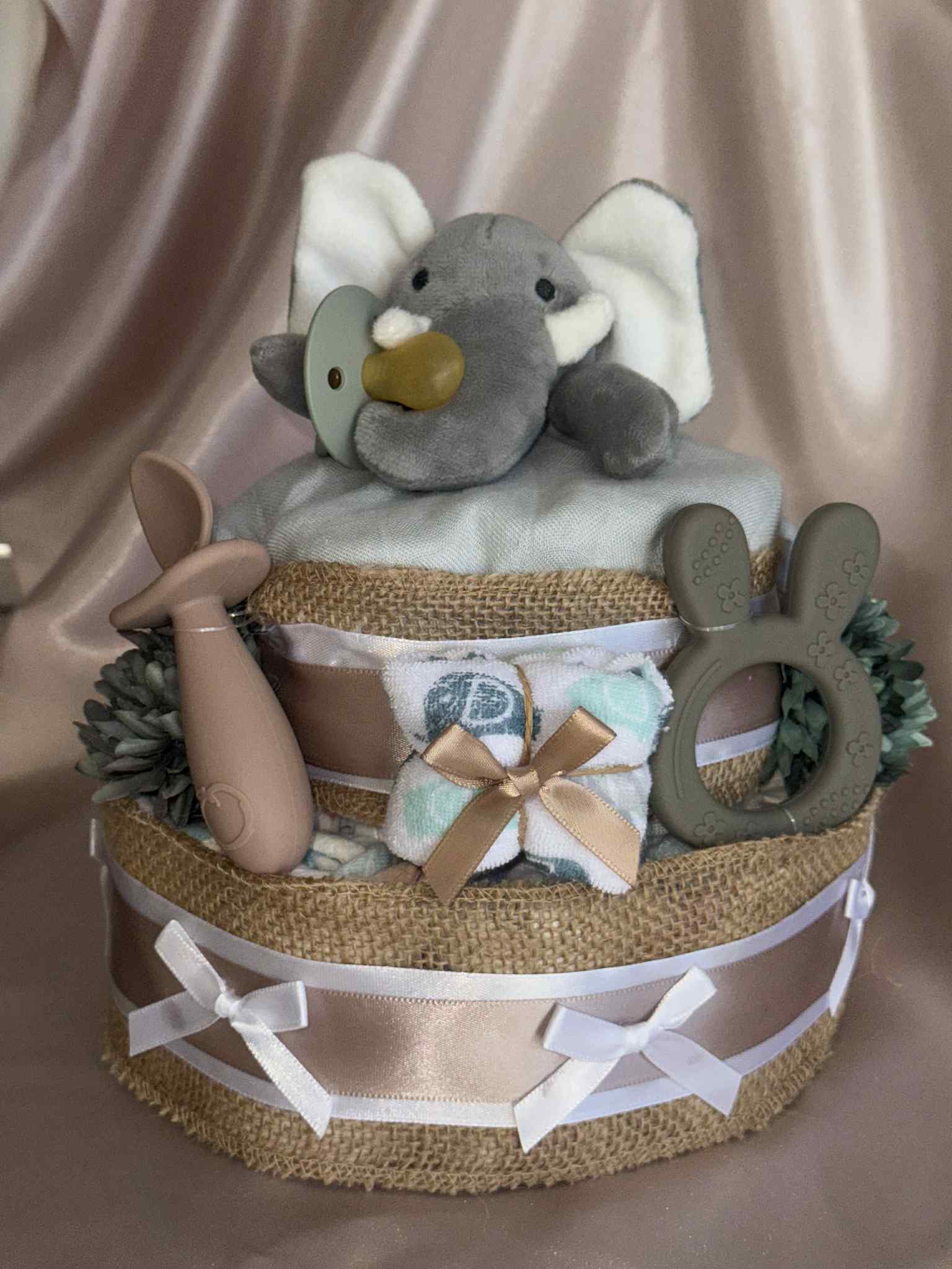Little Blue Elephant Small Nappy Cake