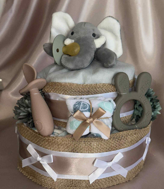 Little Blue Elephant Small Nappy Cake