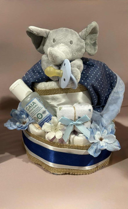 Blue Dotty Small Nappy Cakes