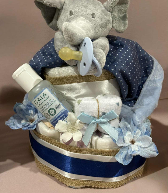 Blue Dotty Small Nappy Cakes